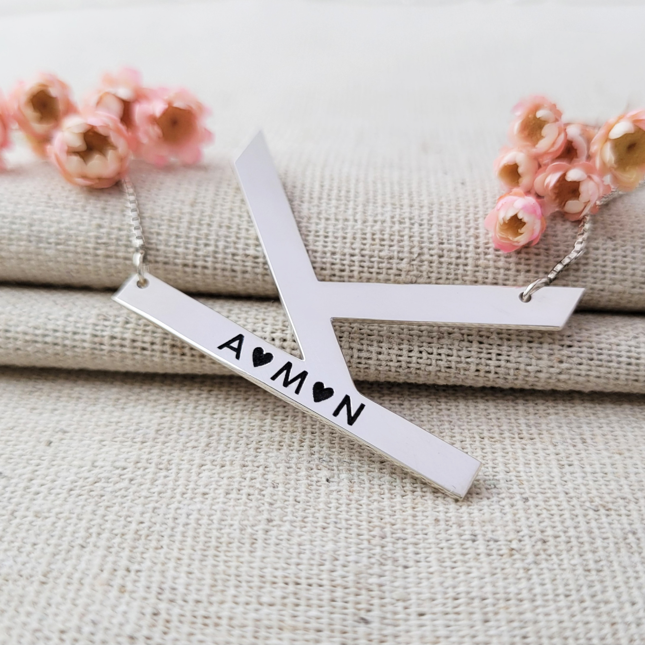 Colar Letra Personalizada Grande em Prata 925